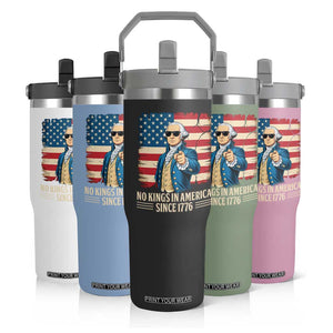 Patriotic George Washington Flip Straw Tumbler No Kings In America TS12 Print Your Wear