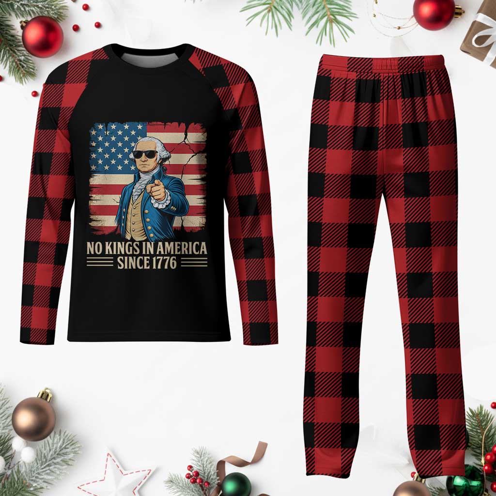 Patriotic George Washington Plaid Pajama Set No Kings In America TS12 Buffalo Plaid Print Your Wear