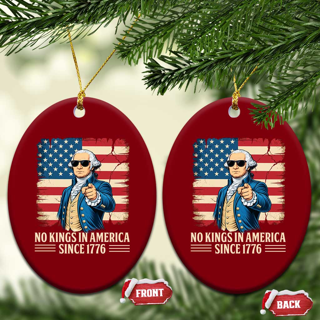 Patriotic George Washington Ceramic Ornament No Kings In America TS12 Print Your Wear