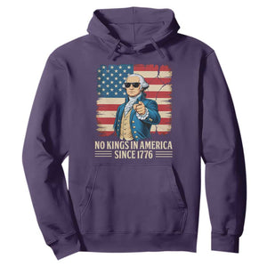 Patriotic George Washington Hoodie No Kings In America TS12 Purple Print Your Wear