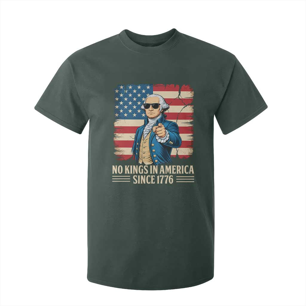 Patriotic George Washington T Shirt For Kid No Kings In America TS12 Dark Forest Green Print Your Wear