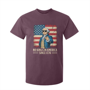 Patriotic George Washington T Shirt For Kid No Kings In America TS12 Maroon Print Your Wear