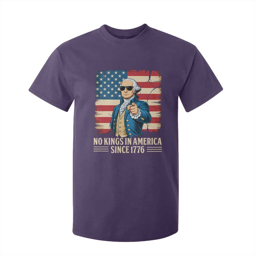 Patriotic George Washington T Shirt For Kid No Kings In America TS12 Purple Print Your Wear
