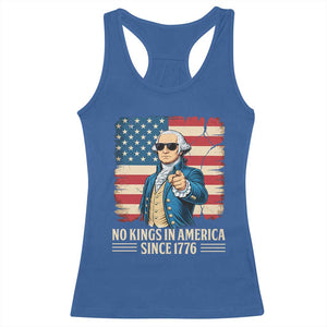 Patriotic George Washington Racerback Tank Top No Kings In America TS12 Royal Blue Print Your Wear