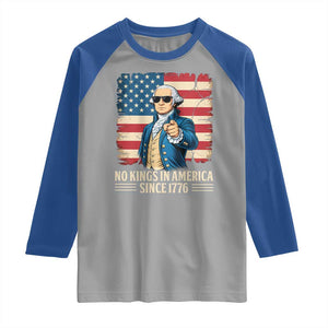 Patriotic George Washington Raglan Shirt No Kings In America TS12 Sport Gray Royal Print Your Wear