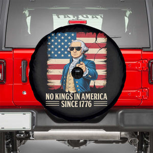 Patriotic George Washington Spare Tire Cover No Kings In America TS12 Black Print Your Wear