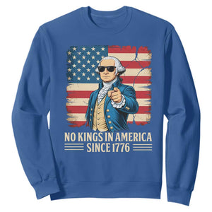Patriotic George Washington Sweatshirt No Kings In America TS12 Royal Blue Print Your Wear