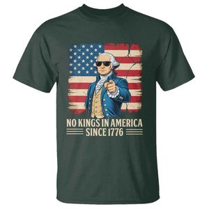 Patriotic George Washington T Shirt No Kings In America TS12 Dark Forest Green Print Your Wear