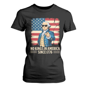 Patriotic George Washington T Shirt For Women No Kings In America TS12 Black Print Your Wear