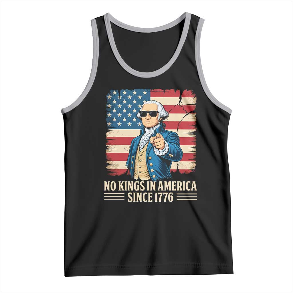 Patriotic George Washington Tank Top No Kings In America TS12 Black Athletic Heather Print Your Wear