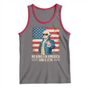 Patriotic George Washington Tank Top No Kings In America TS12 Deep Heather Red Print Your Wear