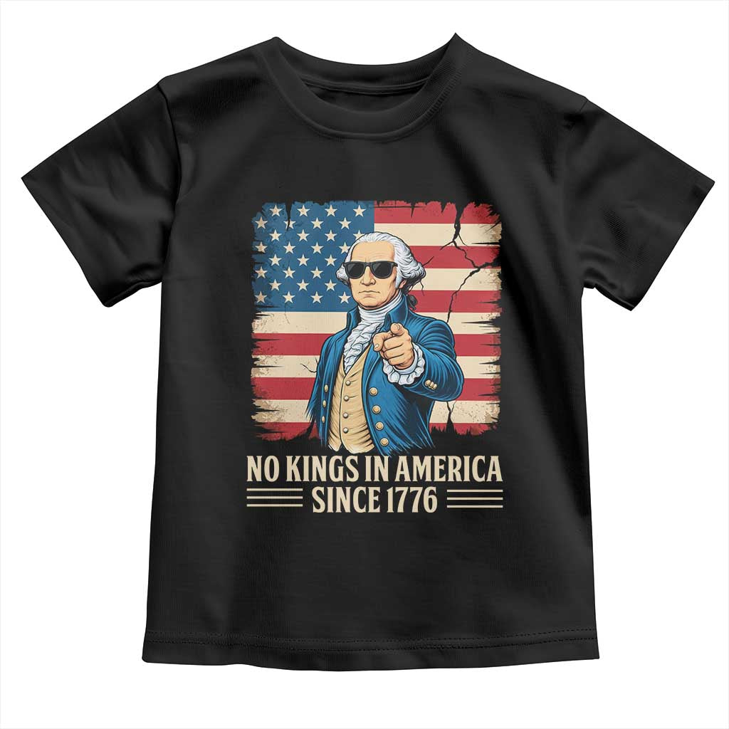 Patriotic George Washington Toddler T Shirt No Kings In America TS12 Black Print Your Wear