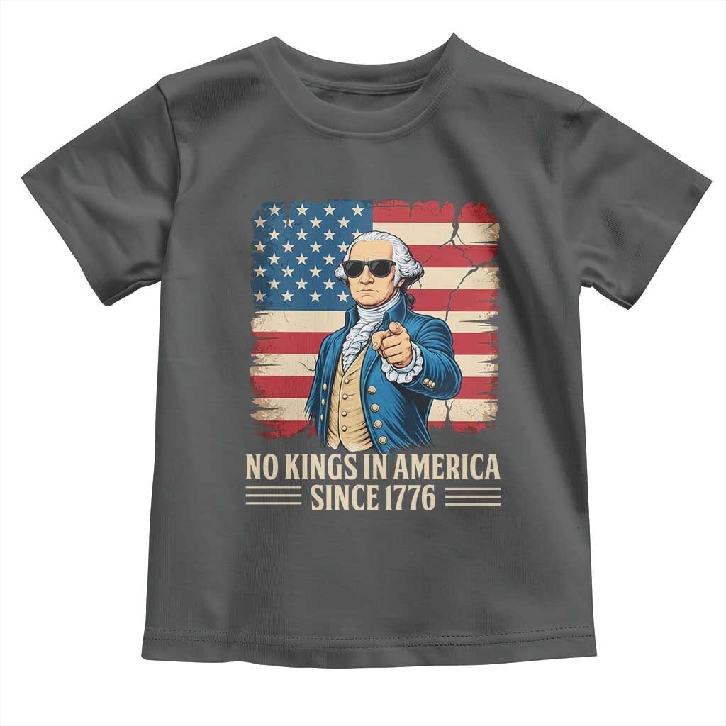 Patriotic George Washington Toddler T Shirt No Kings In America TS12 Dark Heather Print Your Wear