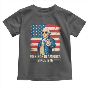 Patriotic George Washington Toddler T Shirt No Kings In America TS12 Dark Heather Print Your Wear