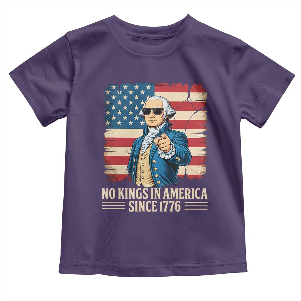 Patriotic George Washington Toddler T Shirt No Kings In America TS12 Purple Print Your Wear