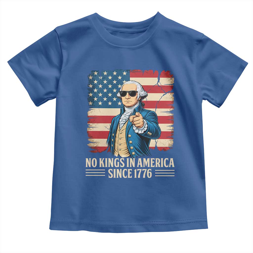 Patriotic George Washington Toddler T Shirt No Kings In America TS12 Royal Blue Print Your Wear