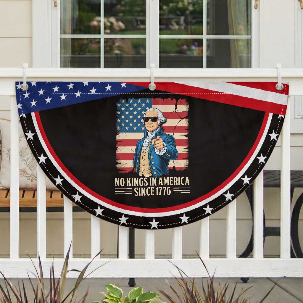 George Washington Patriotic Fan Flag No Kings In America