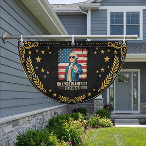 George Washington Patriotic Fan Flag No Kings In America