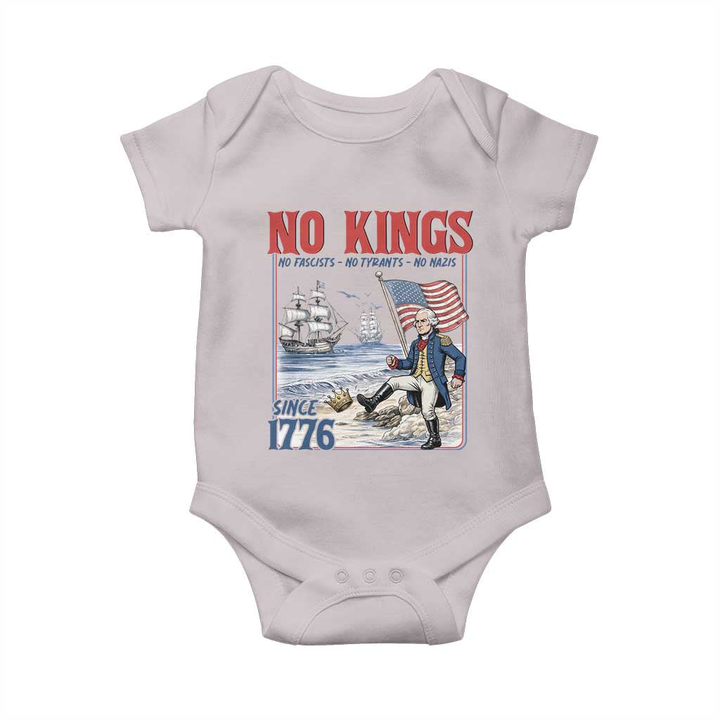 No Kings Since 1776 George Washington Baby Onesie Political Humor Gift TS12 Ice Gray Print Your Wear
