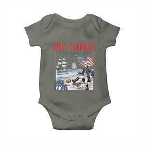 No Kings Since 1776 George Washington Baby Onesie Political Humor Gift TS12 Military Green Print Your Wear