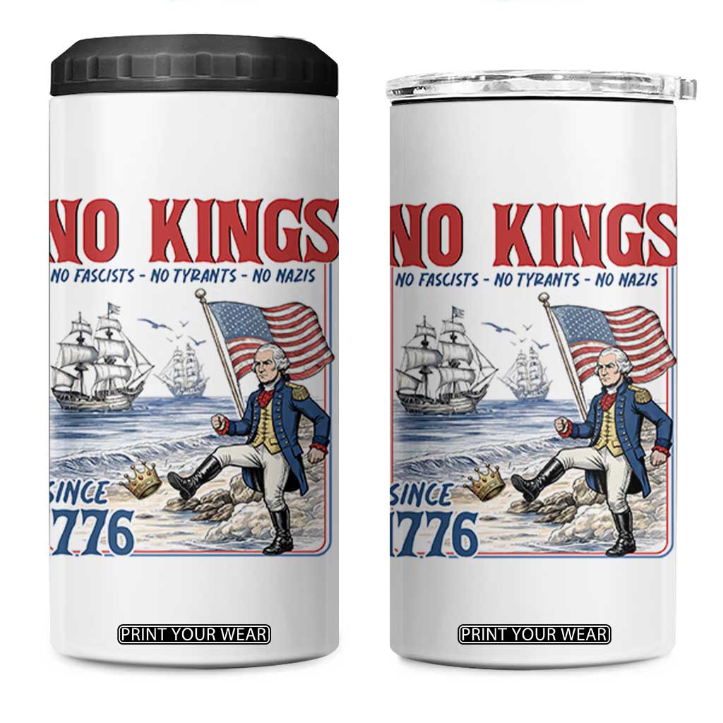 No Kings Since 1776 George Washington 4 in 1 Can Cooler Tumbler Political Humor Gift TS12 One Size: 16 oz White Print Your Wear