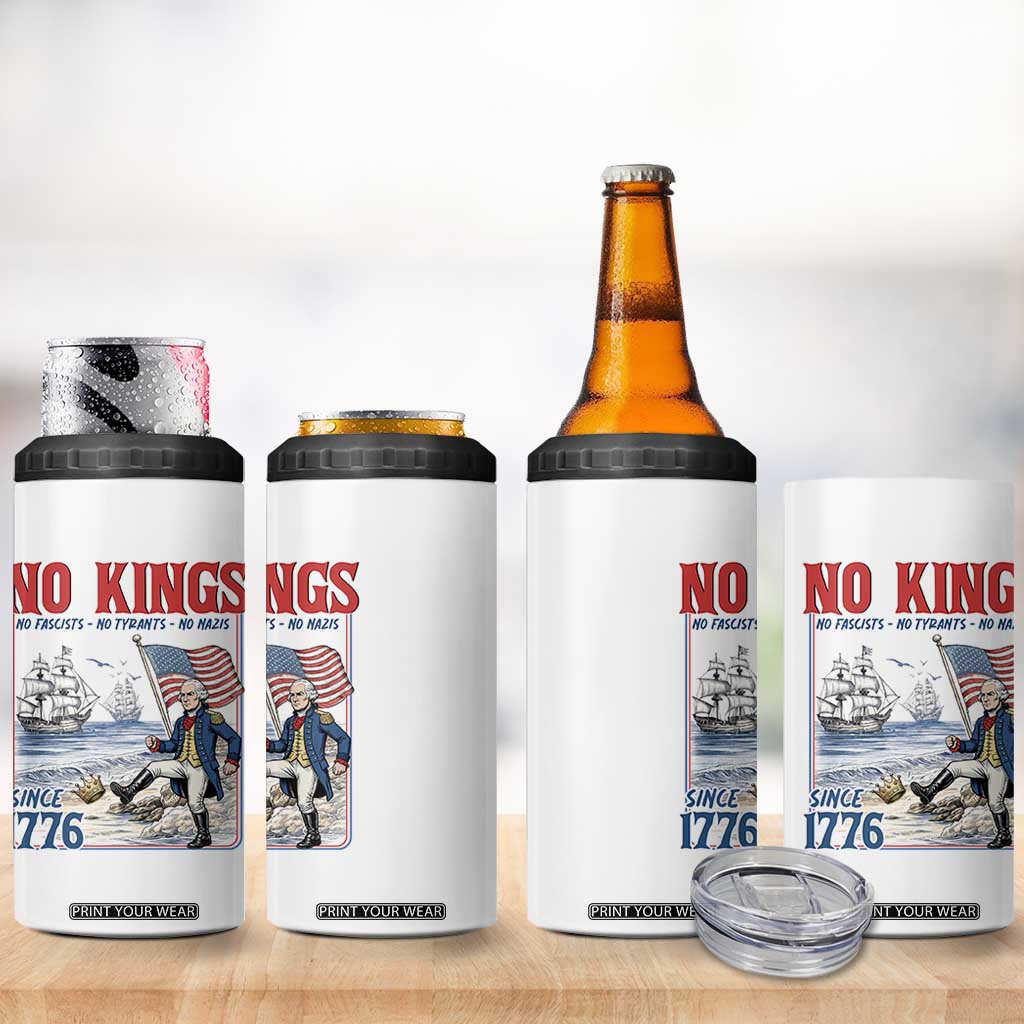 No Kings Since 1776 George Washington 4 in 1 Can Cooler Tumbler Political Humor Gift TS12 Print Your Wear