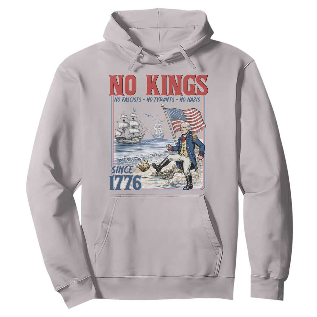 No Kings Since 1776 George Washington Hoodie Political Humor Gift TS12 Ice Gray Print Your Wear