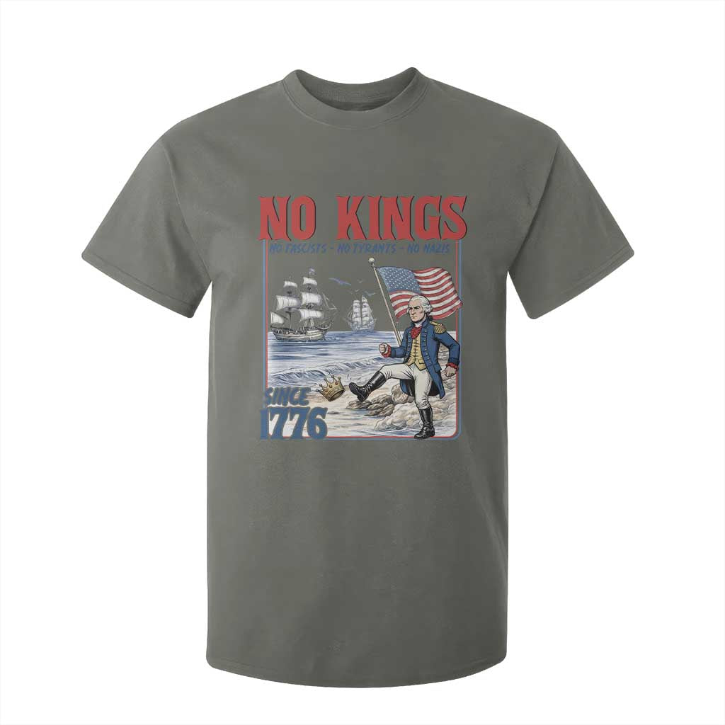 No Kings Since 1776 George Washington T Shirt For Kid Political Humor Gift TS12 Military Green Print Your Wear