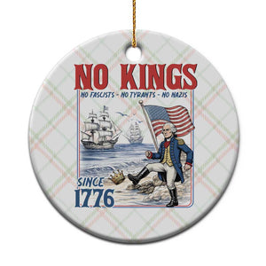 No Kings Since 1776 George Washington Ceramic Ornament Political Humor Gift TS12 1pc Christmas Plaid Print Your Wear