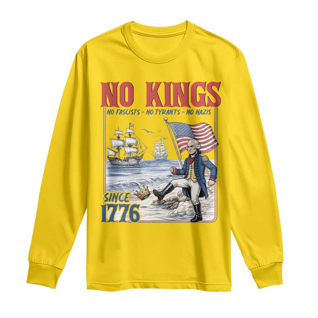 No Kings Since 1776 Long Sleeve Shirt - George Washington Political Humor Democracy Gift TS12 Daisy Print Your Wear