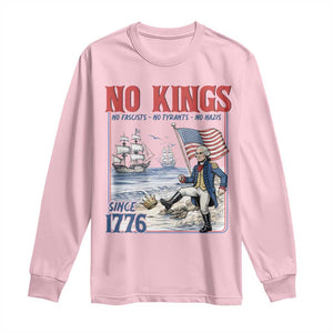 No Kings Since 1776 Long Sleeve Shirt - George Washington Political Humor Democracy Gift TS12 Light Pink Print Your Wear