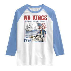 No Kings Since 1776 George Washington Raglan Shirt Political Humor Gift TS12 White Carolina Blue Print Your Wear