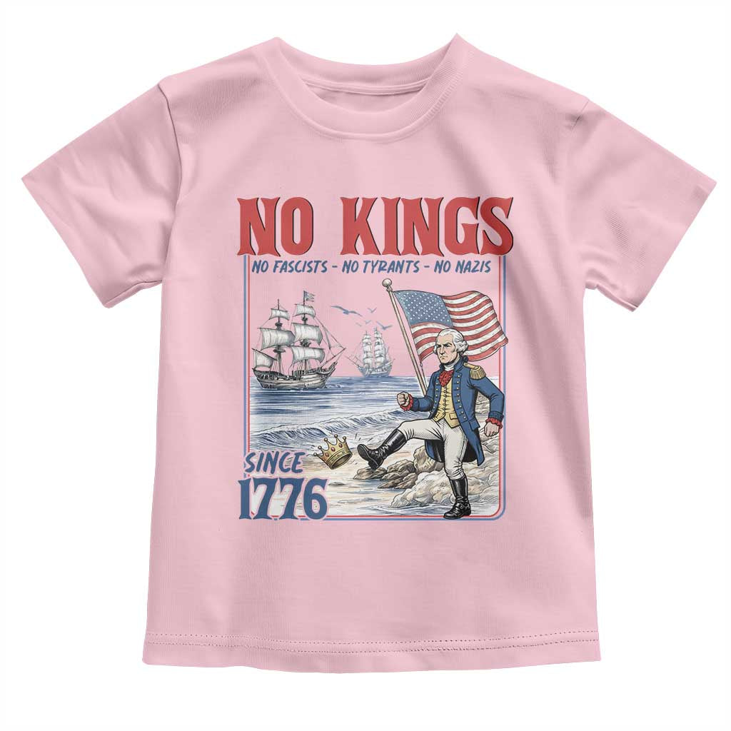 No Kings Since 1776 George Washington Toddler T Shirt Political Humor Gift TS12 Light Pink Print Your Wear