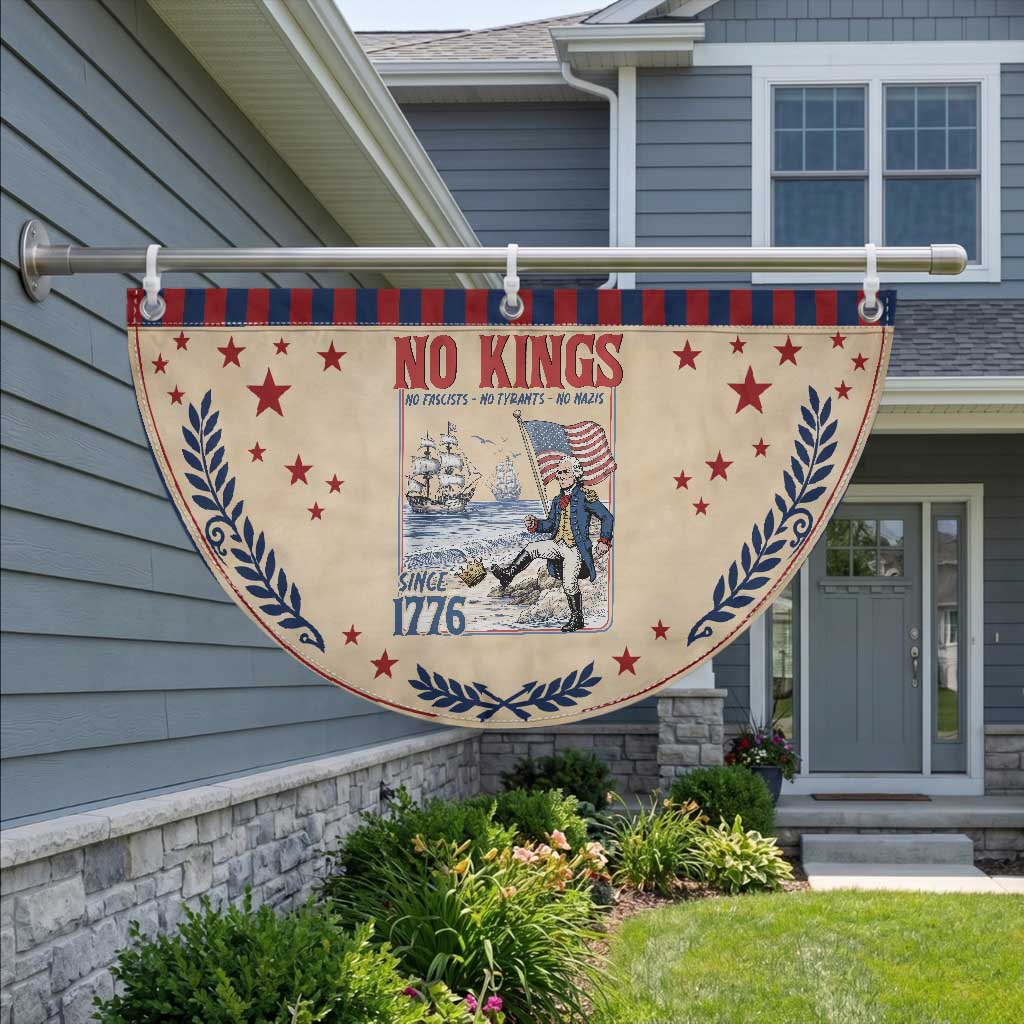 No Kings Since 1776 George Washington Patriotic Fan Flag Political Humor Gift