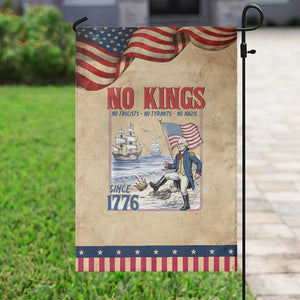 No Kings Since 1776 George Washington Garden Flag Political Humor Gift TS12 Vintage Rustic Tan Navy Print Your Wear