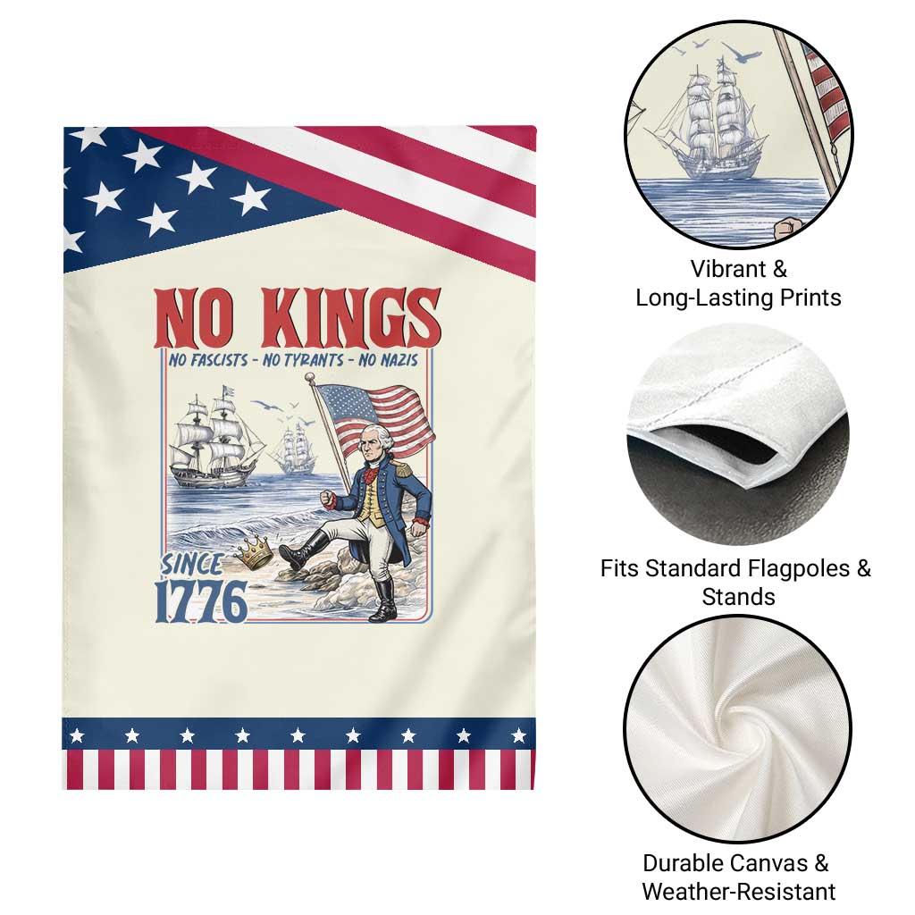 No Kings Since 1776 George Washington Garden Flag Political Humor Gift TS12 Print Your Wear