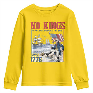 No Kings Since 1776 George Washington Youth Sweatshirt Political Humor Gift TS12 Daisy Print Your Wear