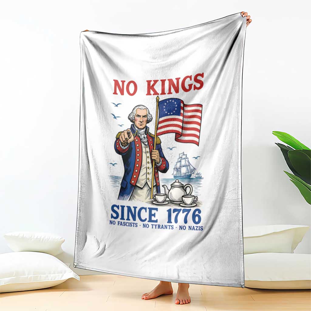 American Patriot George Washington No Kings Throw Blanket Political Humor Gift TS12 Print Your Wear