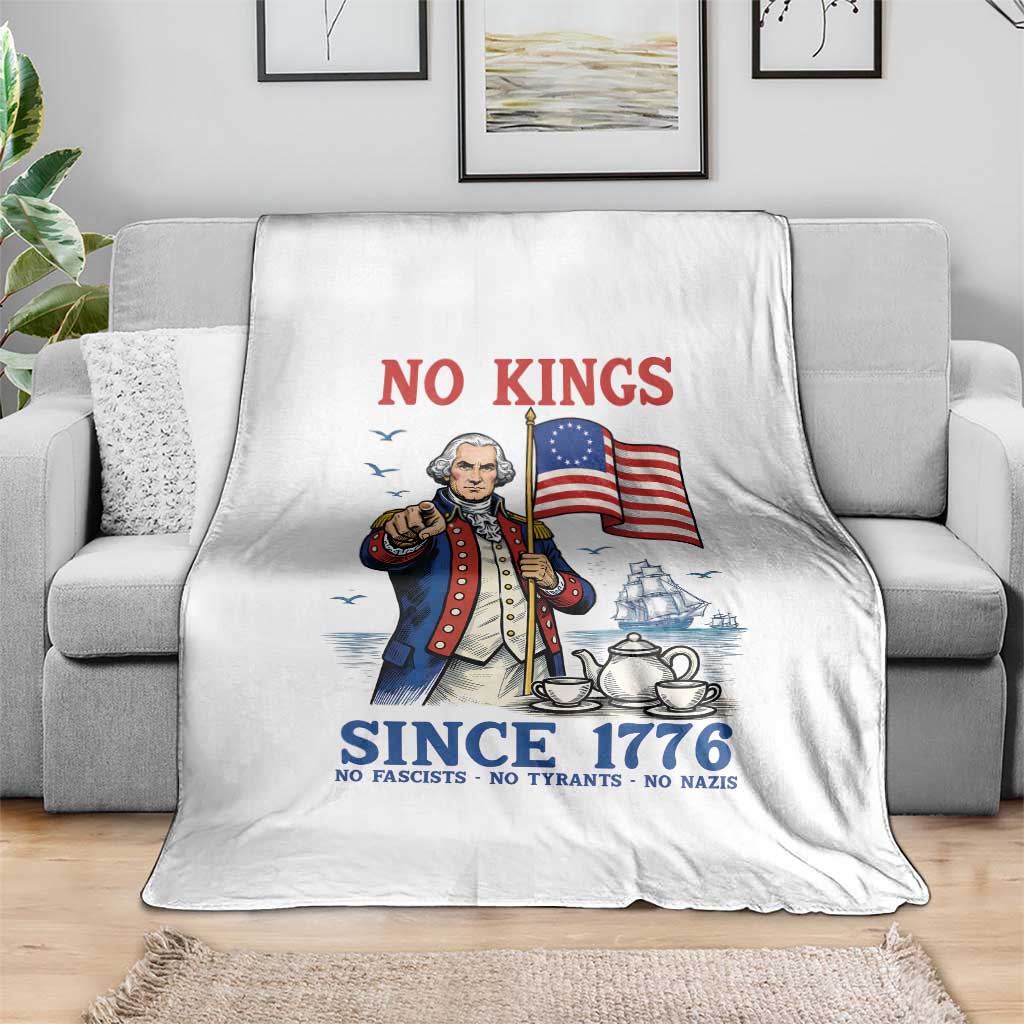 American Patriot George Washington No Kings Throw Blanket Political Humor Gift TS12 Print Your Wear
