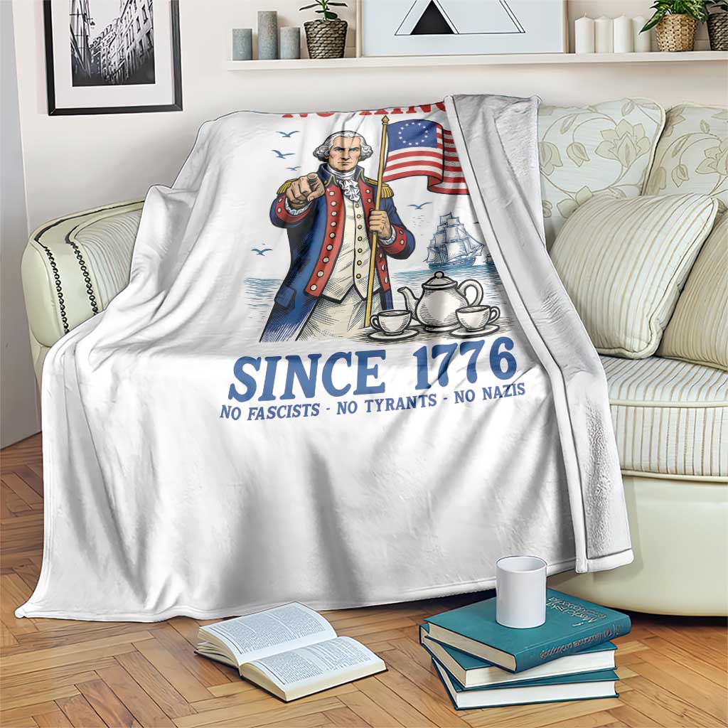 American Patriot George Washington No Kings Throw Blanket Political Humor Gift TS12 Print Your Wear