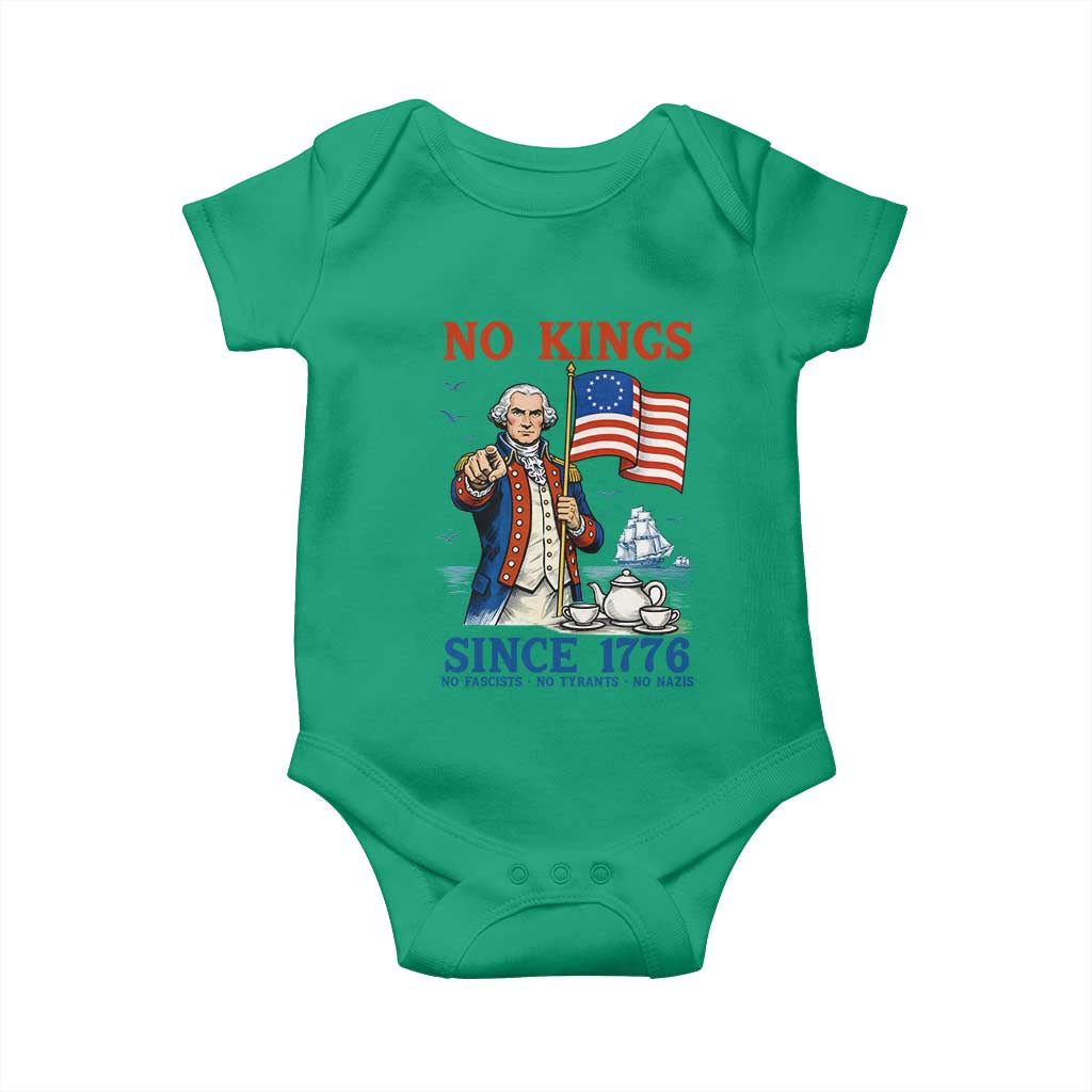 American Patriot George Washington No Kings Baby Onesie Political Humor Gift TS12 Irish Green Print Your Wear