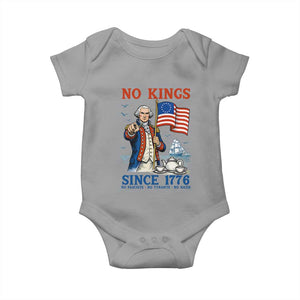 American Patriot George Washington No Kings Baby Onesie Political Humor Gift TS12 Sport Gray Print Your Wear