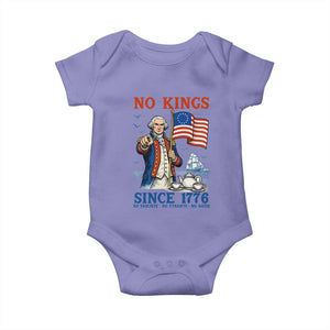 American Patriot George Washington No Kings Baby Onesie Political Humor Gift TS12 Violet Print Your Wear