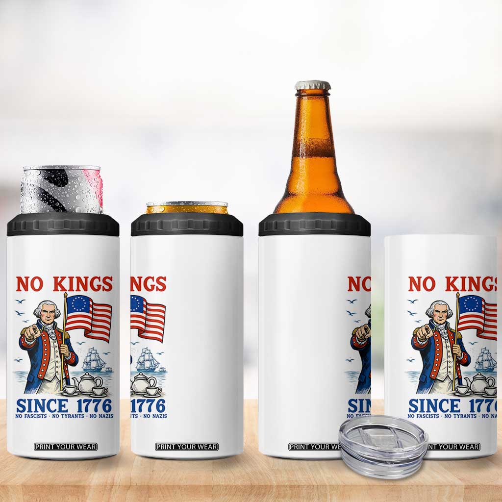 American Patriot George Washington No Kings 4 in 1 Can Cooler Tumbler Political Humor Gift TS12 Print Your Wear