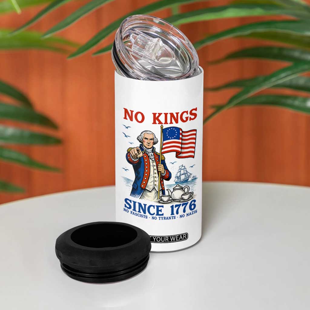 American Patriot George Washington No Kings 4 in 1 Can Cooler Tumbler Political Humor Gift TS12 Print Your Wear