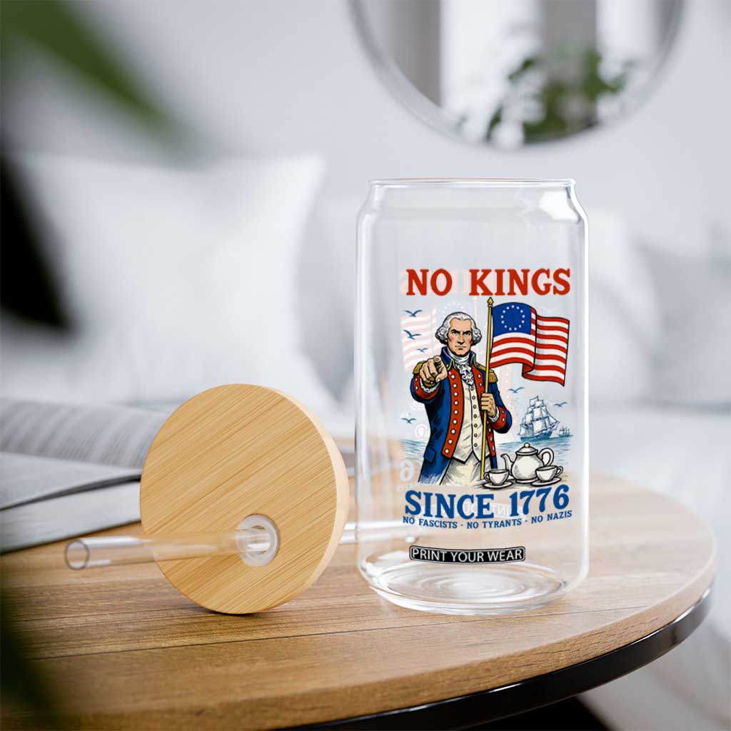 American Patriot George Washington No Kings Glass Can Political Humor Gift TS12 Print Your Wear