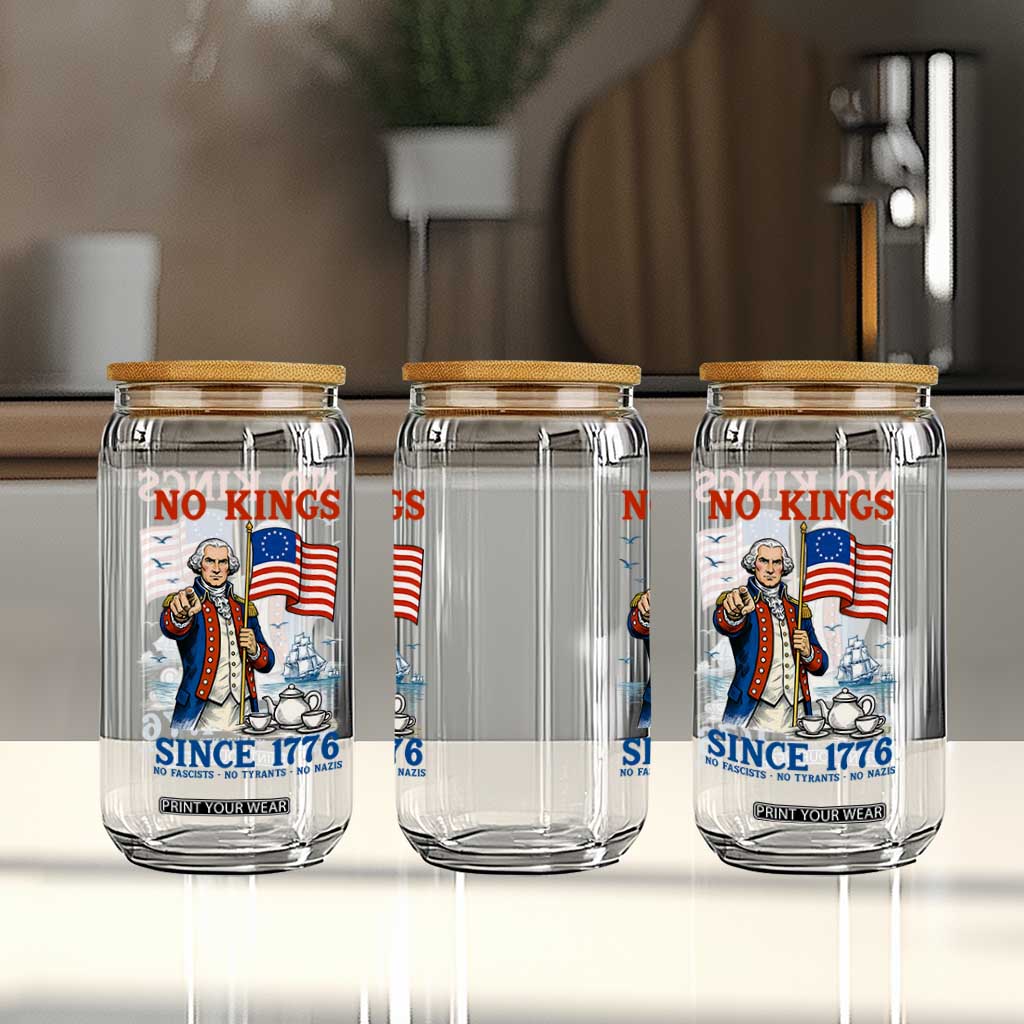 American Patriot George Washington No Kings Glass Can Political Humor Gift TS12 Print Your Wear