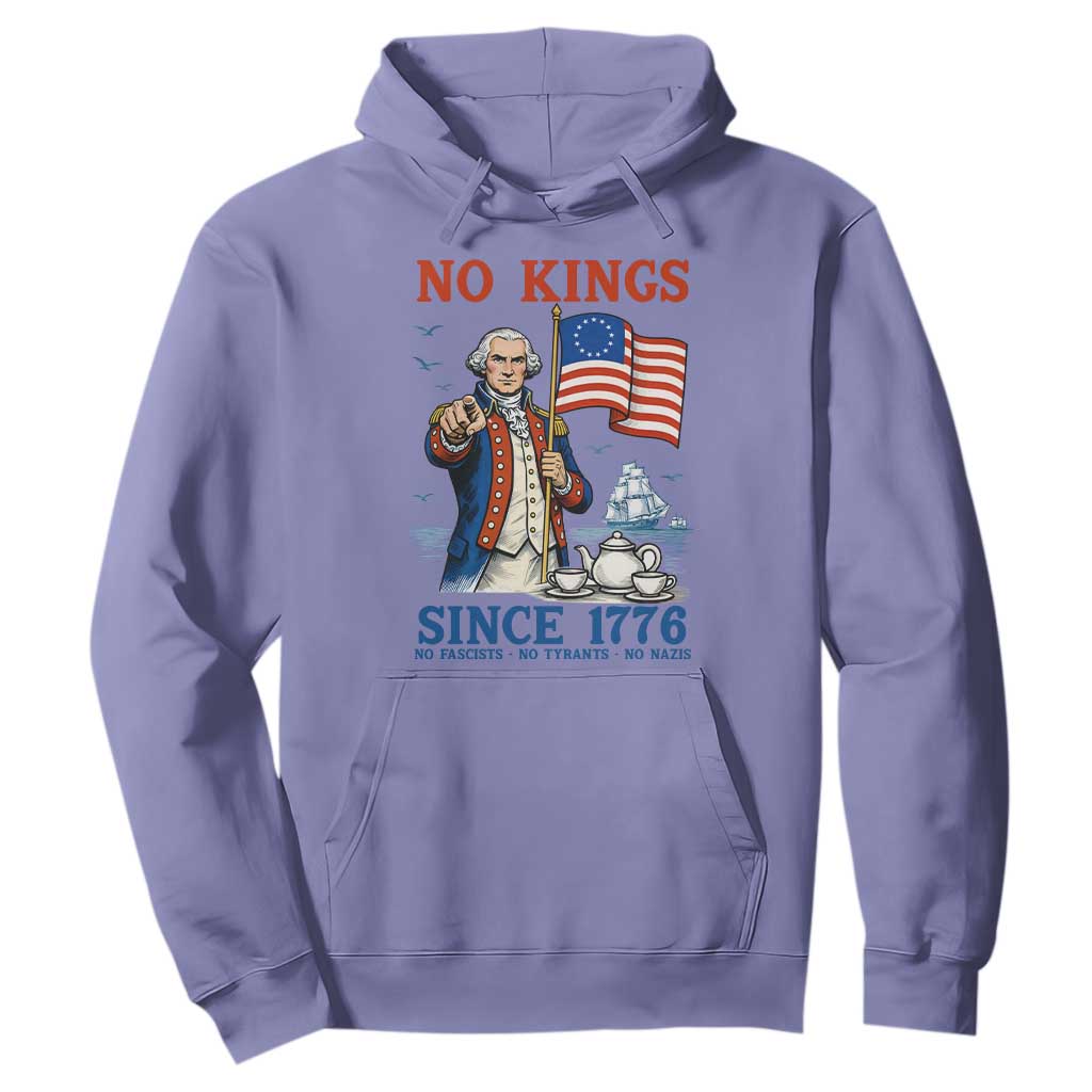 American Patriot George Washington No Kings Hoodie Political Humor Gift TS12 Violet Print Your Wear