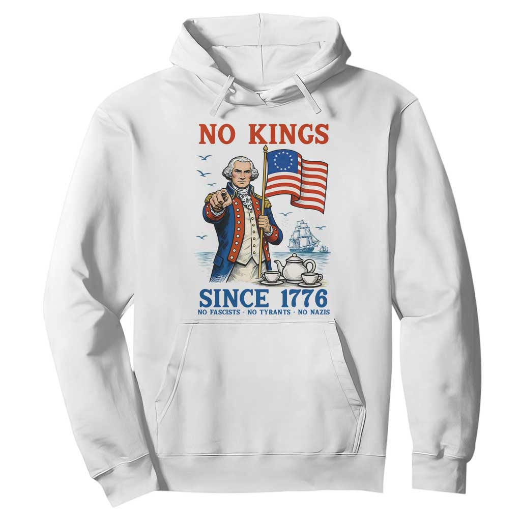 American Patriot George Washington No Kings Hoodie Political Humor Gift TS12 White Print Your Wear