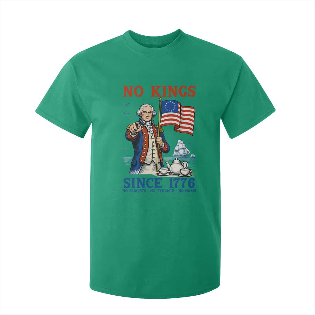 American Patriot George Washington No Kings T Shirt For Kid Political Humor Gift TS12 Irish Green Print Your Wear